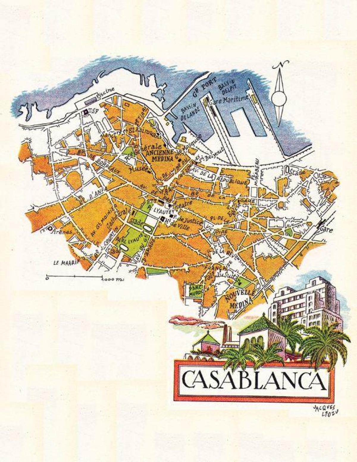 Casablanca antieke kaart