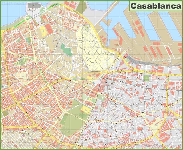 Casablanca stadsplattegrond