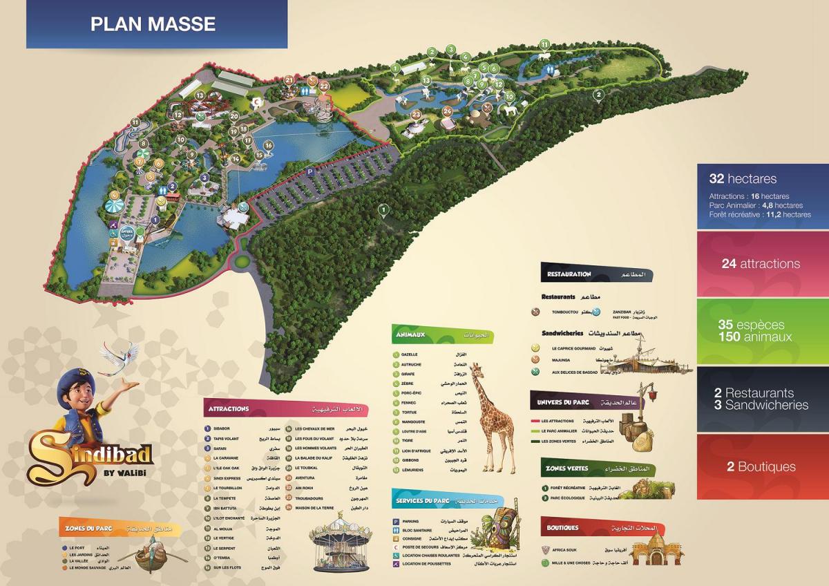 Casablanca dierentuin park kaart